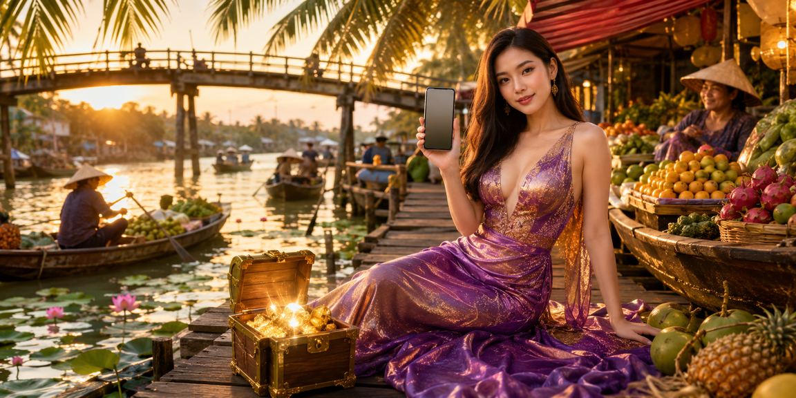 Giao diện casino trên điện thoại di động ở vùng Mekong